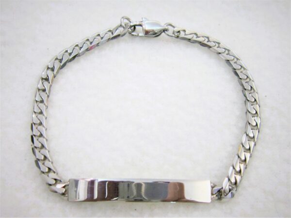 Bracelet classique en acier chirurgical 316L, maille gourmette, motif plaque polie ajustable